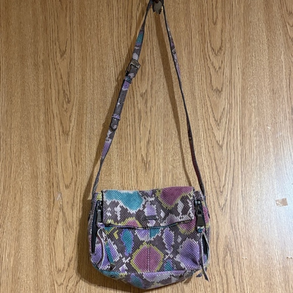Aimee Kestenberg Purple Multi Snakeskin-Pattern Crossbody